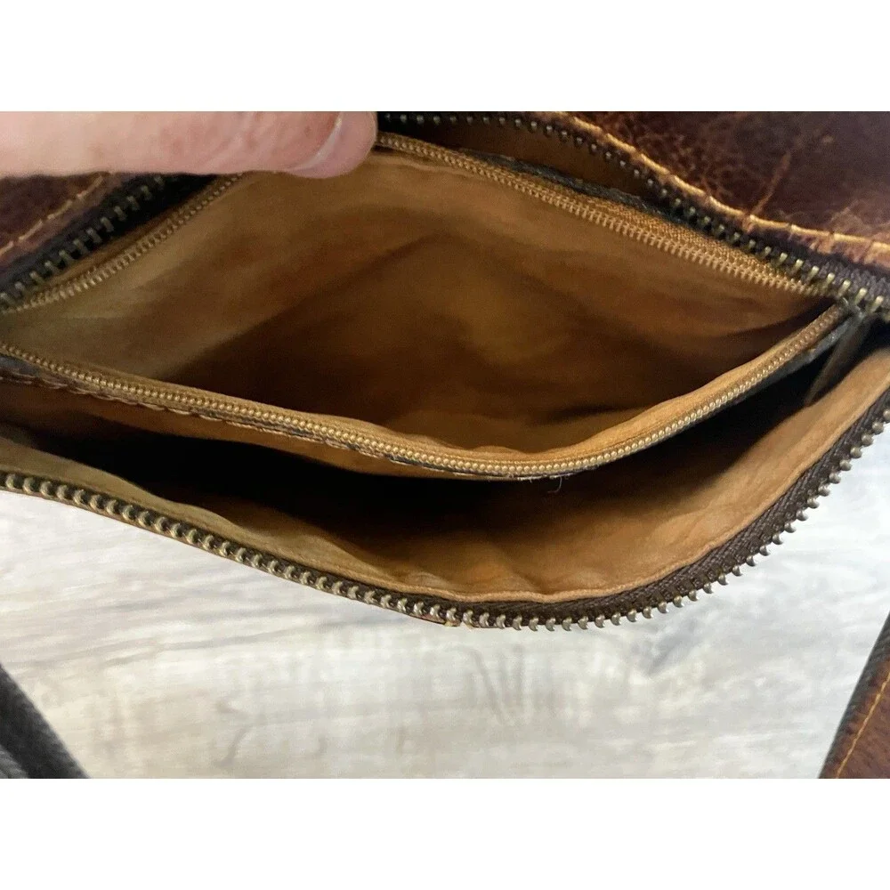 Patricia Nash Crossbody Bag Purse Italian Leather Chestnut Brown